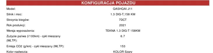 Nissan Qashqai cena 115900 przebieg: 38900, rok produkcji 2021 z Dęblin małe 172